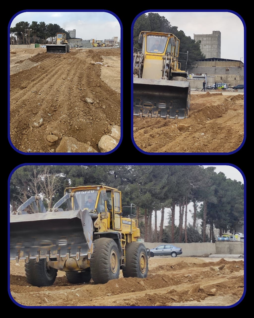 شروع مراحل‌ مقدماتی، خاکریزی، تسطیح و شیب‌بندی پروژه احداث پارک چندمنظوره در خیابان شهید مطهری